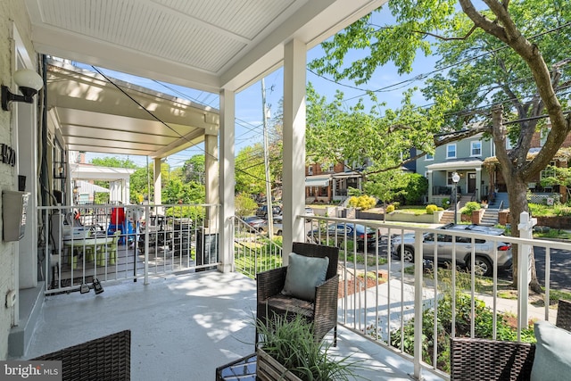 view of patio with a porch