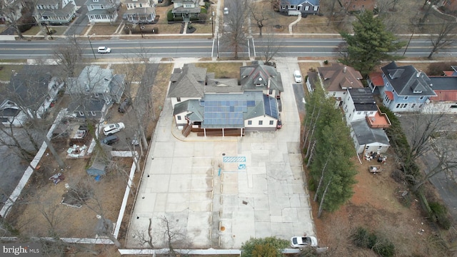 aerial view with a residential view