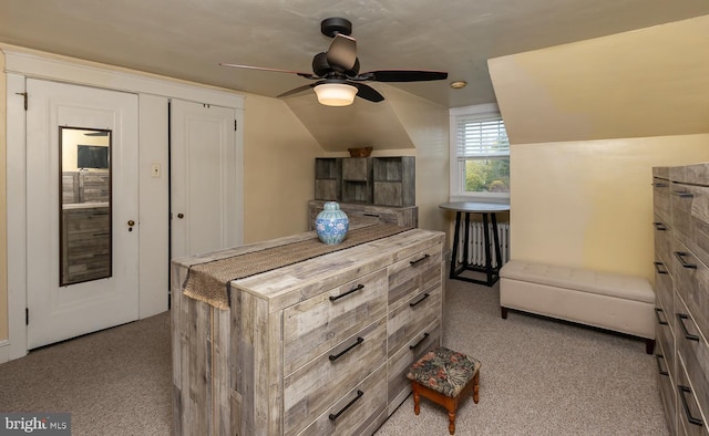 538 Gainsboro Rd, Drexel Hill, PA 19026 - carpeted bedroom with vaulted ceiling and a ceiling fan