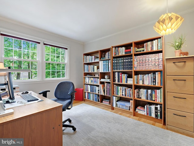 506 Devonshire Ln, Severna Park, MD 21146 - home office with ornamental molding and wood finished floors