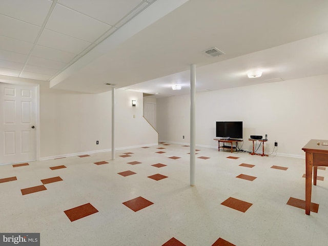 506 Devonshire Ln, Severna Park, MD 21146 - finished below grade area with baseboards and tile patterned floors