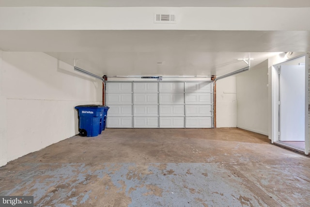 garage with visible vents