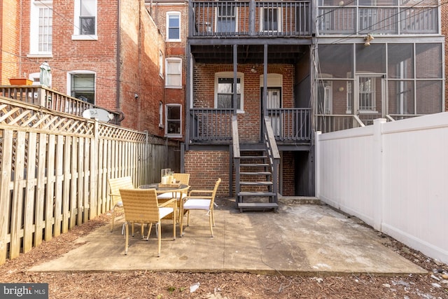 3218 13th St NW, Washington, DC 20010 - view of patio with a fenced backyard and stairway