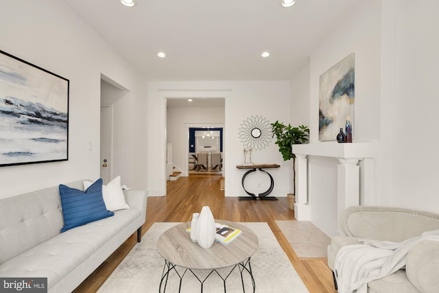 3218 13th St NW, Washington, DC 20010 - living room featuring wood finished floors and recessed lighting