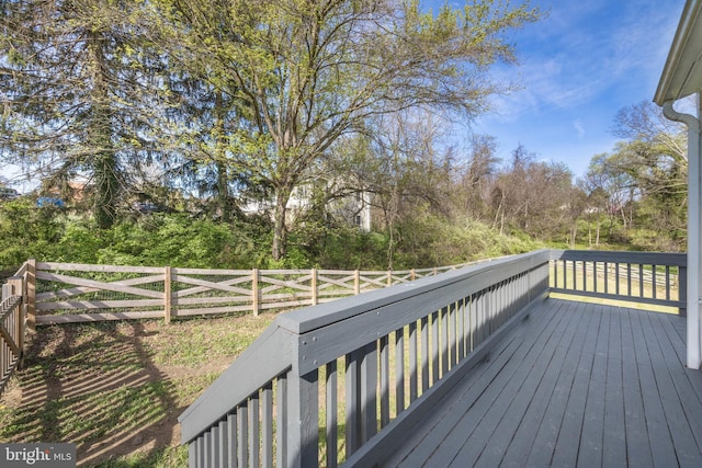 deck featuring fence
