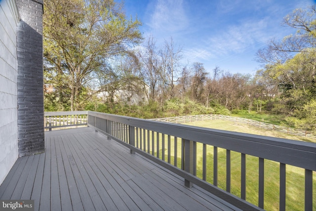 deck with a lawn
