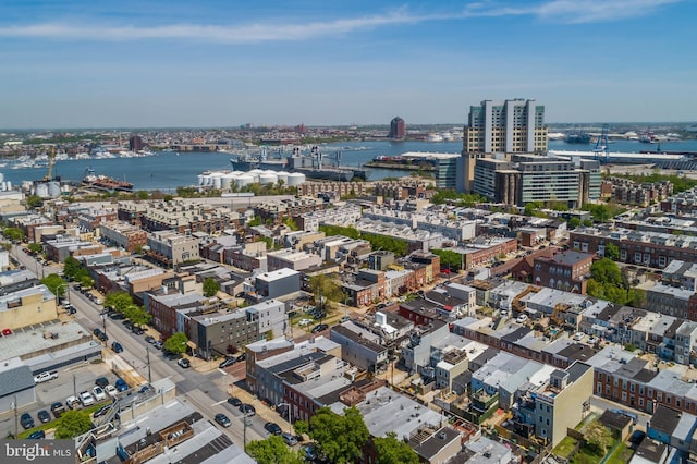 1200 Steuart St Unit 913, Baltimore, MD 21230 - aerial view of property and surrounding area with nearby urban area and a large body of water