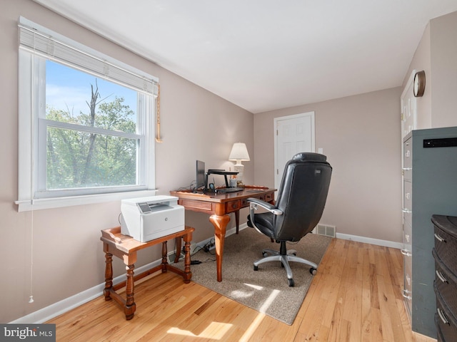 59 Hagan Dr, New Hope, PA 18938 - office area with visible vents, wood finished floors, and baseboards