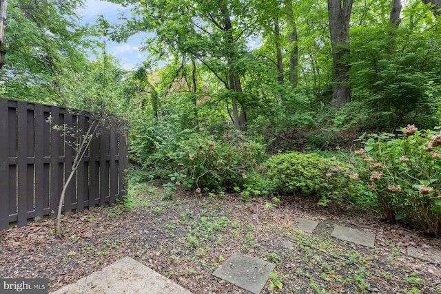 view of yard with fence