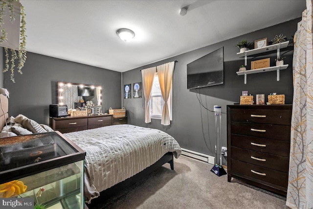 7443 Tamara Ln, Tobyhanna, PA 18466 - carpeted bedroom with a baseboard heating unit and baseboards