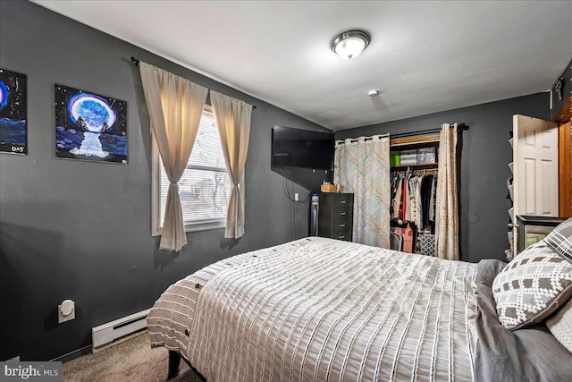 7443 Tamara Ln, Tobyhanna, PA 18466 - carpeted bedroom featuring a closet, baseboards, and baseboard heating