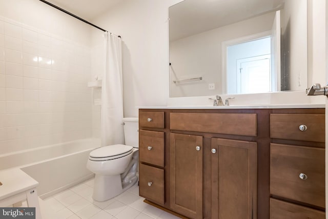 6645 Rhode Island Ave, Riverdale, MD 20737 - full bathroom featuring toilet, vanity, tile patterned floors, and shower / bathtub combination with curtain