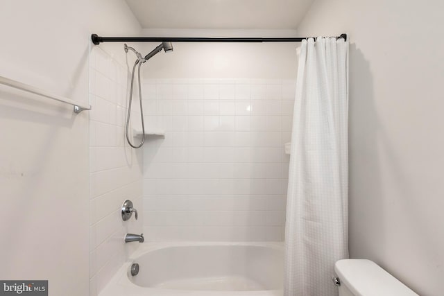 6645 Rhode Island Ave, Riverdale, MD 20737 - bathroom featuring shower / bath combo with shower curtain and toilet
