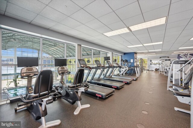 901 N Penn St Unit P407, Philadelphia, PA 19123 - gym featuring a paneled ceiling