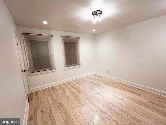1447 Holbrook St NE, Washington, DC 20002 - empty room with recessed lighting, light wood finished floors, and baseboards