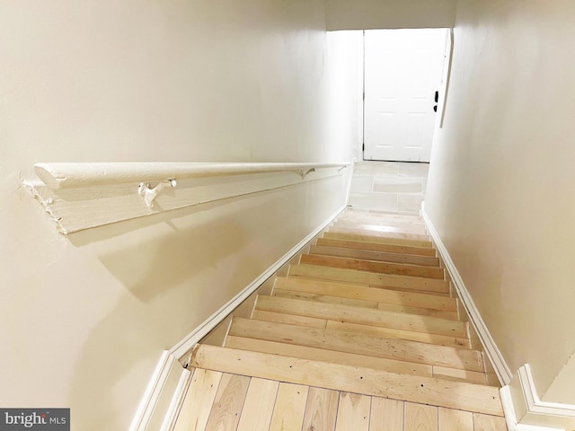 1447 Holbrook St NE, Washington, DC 20002 - stairway featuring hardwood / wood-style flooring