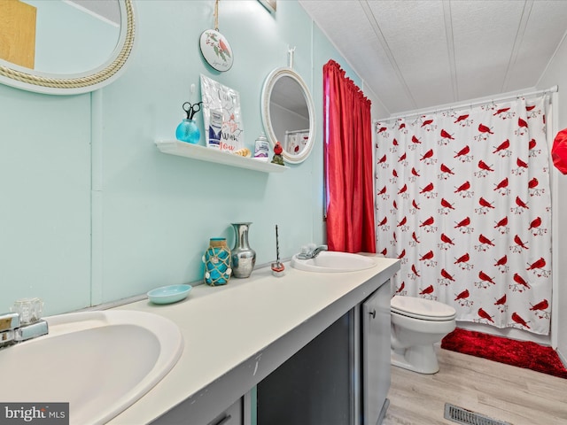 27689 Hartford Ct, Millsboro, DE 19966 - full bath with toilet, wood finished floors, a sink, and a textured ceiling
