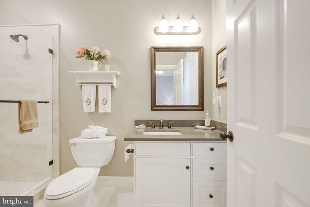 34844 Apple Pride Ct, Round Hill, VA 20141 - full bathroom with a stall shower, vanity, and toilet