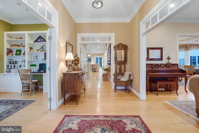 34844 Apple Pride Ct, Round Hill, VA 20141 - entrance foyer with baseboards, ornamental molding, and light wood-style flooring