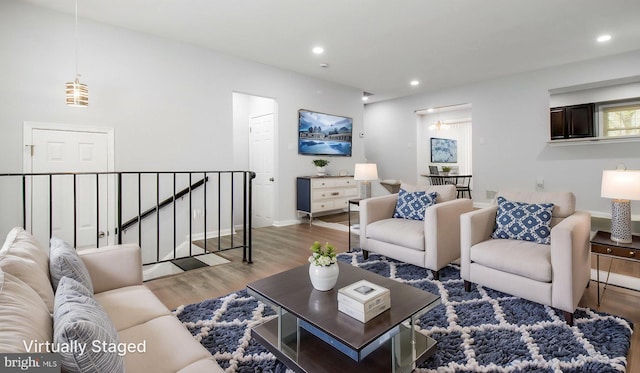 11400 Cosca Park Pl, Clinton, MD 20735 - living area with recessed lighting, baseboards, and wood finished floors