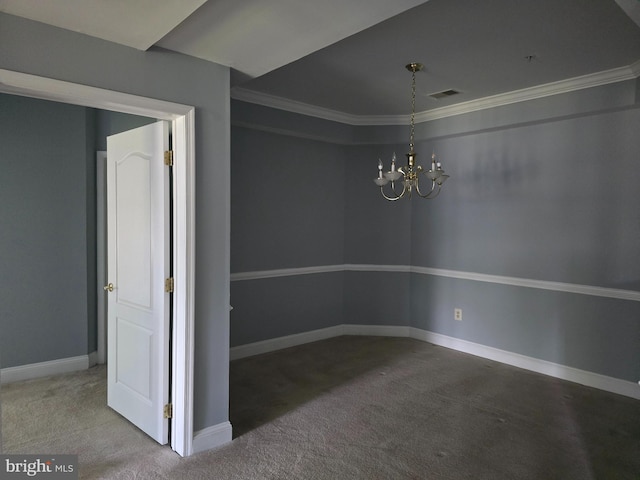 2100 Ganton Grn Unit B-104, Woodstock, MD 21163 - carpeted spare room with a chandelier, crown molding, and baseboards