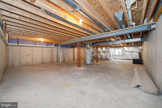 basement with gas water heater