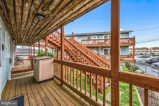 deck with stairs