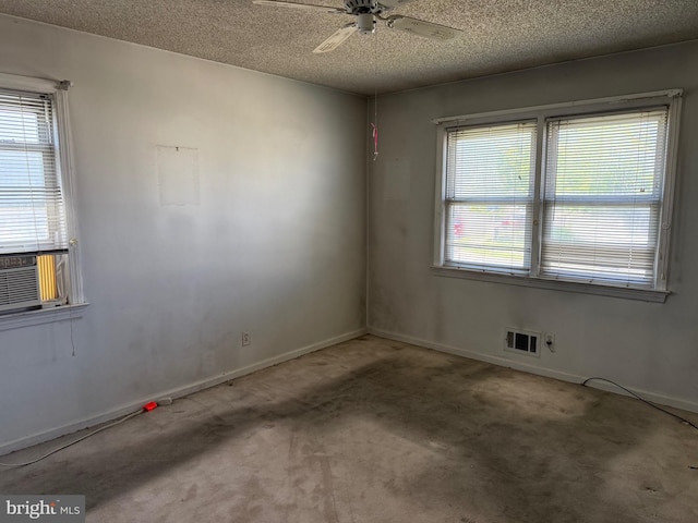 75 Unwin Dr, Hamilton, NJ 08610 - empty room featuring a textured ceiling, ceiling fan, plenty of natural light, carpet, and baseboards