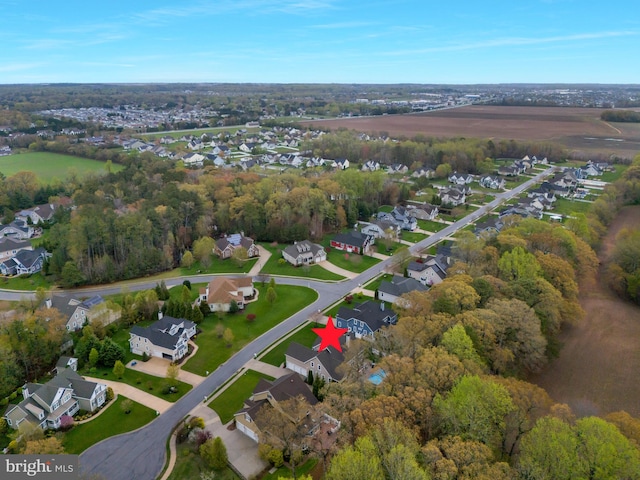 drone / aerial view with a residential view