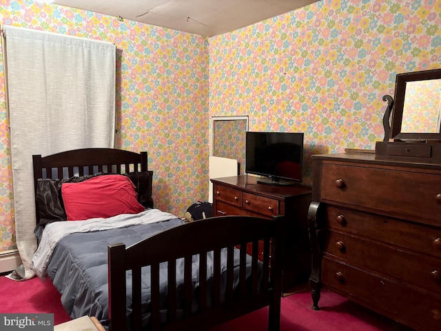133 Black St, Howard, PA 16841 - carpeted bedroom with wallpapered walls