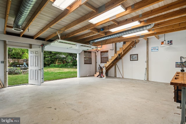view of garage
