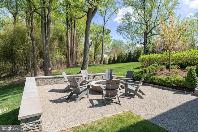 1011 Langley Hill Dr, Mclean, VA 22101 - view of patio / terrace with a fire pit