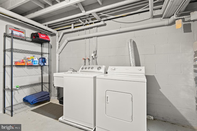 laundry room with laundry area and washing machine and dryer