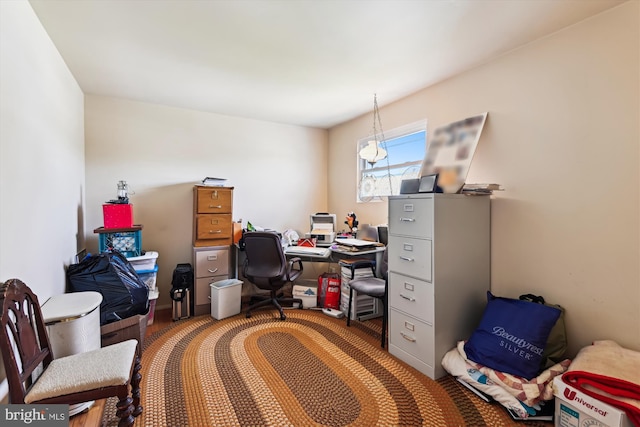 view of home office