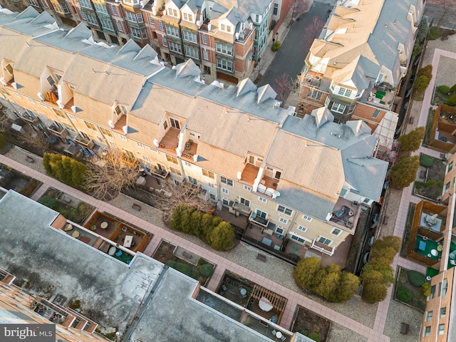 aerial view featuring a residential view