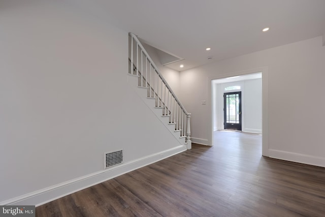 311 E Frederick St, Lancaster, PA 17602 - foyer with stairs, dark wood-type flooring, and recessed lighting