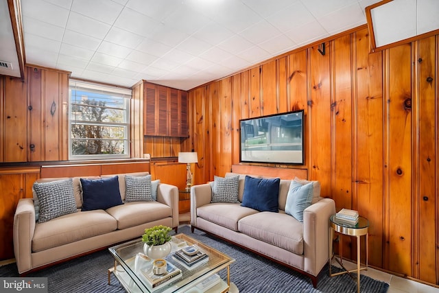 3839 Chalfont Dr, Philadelphia, PA 19154 - living room featuring wooden walls