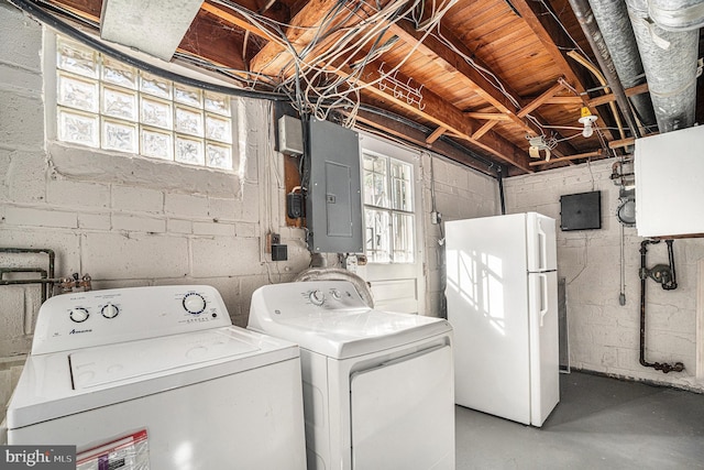 3839 Chalfont Dr, Philadelphia, PA 19154 - laundry area with electric panel, laundry area, and separate washer and dryer
