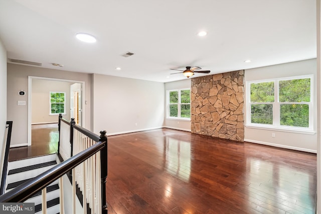 5856 Kittewan Ct, Manassas, VA 20112 - spare room with ceiling fan, hardwood / wood-style floors, baseboards, and recessed lighting