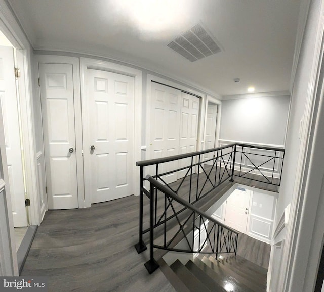 18 Grayson Cir, Willingboro, NJ 08046 - interior space with ornamental molding, visible vents, and wood finished floors