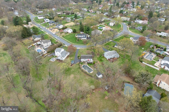aerial view with a residential view