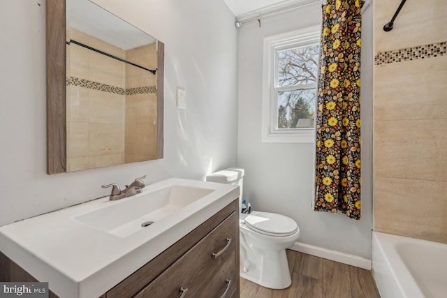 6 Walnut Dr, Burlington, NJ 08016 - full bathroom featuring baseboards, wood finished floors, vanity, and toilet