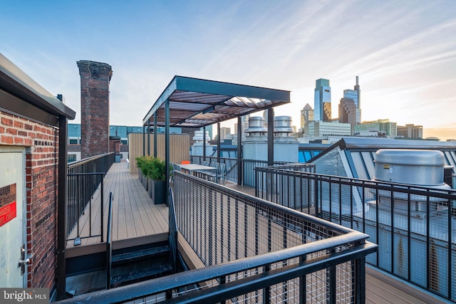 deck with a view of city
