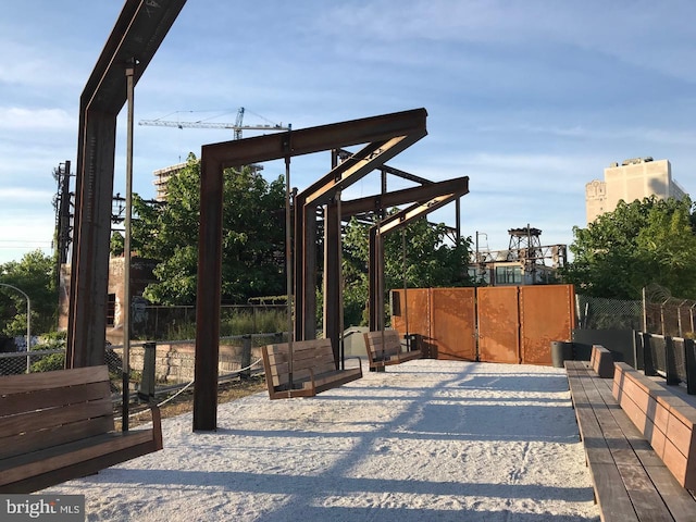 view of patio / terrace featuring fence