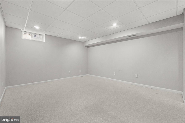5342 Saint James Pl, Frederick, MD 21703 - basement featuring visible vents, carpet floors, and baseboards