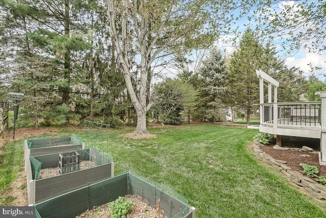 5342 Saint James Pl, Frederick, MD 21703 - view of yard with a deck and a garden