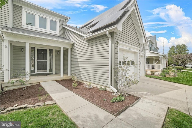 5342 Saint James Pl, Frederick, MD 21703 - exterior space with roof with shingles, concrete driveway, and a porch