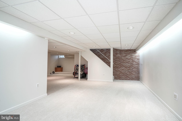 619 Walden Way, Lumberton, NJ 08048 - finished below grade area with carpet floors, stairway, baseboards, and recessed lighting