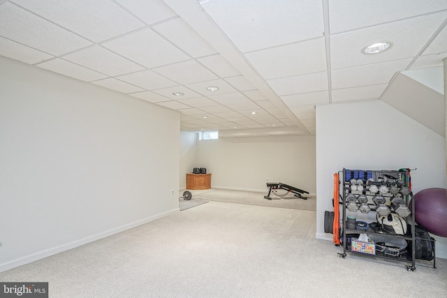 619 Walden Way, Lumberton, NJ 08048 - unfurnished room with carpet flooring, recessed lighting, baseboards, and a drop ceiling