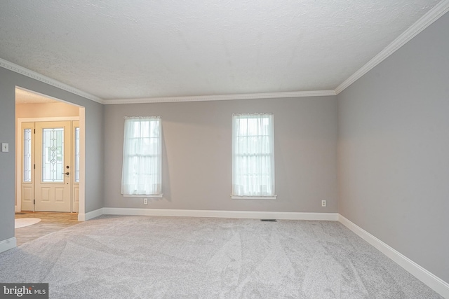 619 Walden Way, Lumberton, NJ 08048 - spare room featuring carpet, baseboards, crown molding, and a textured ceiling